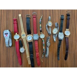 Lot 12 Women's Vintage Watches All Untested Timex Sutton Waltham & More READ